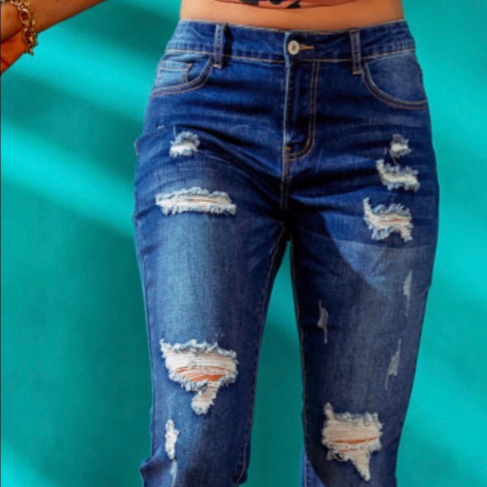 Womens dark blue jeans
